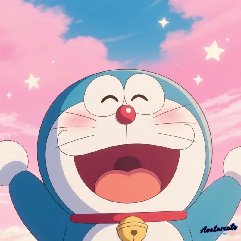 Chụp hình ảnh avatar doremon cười tươi