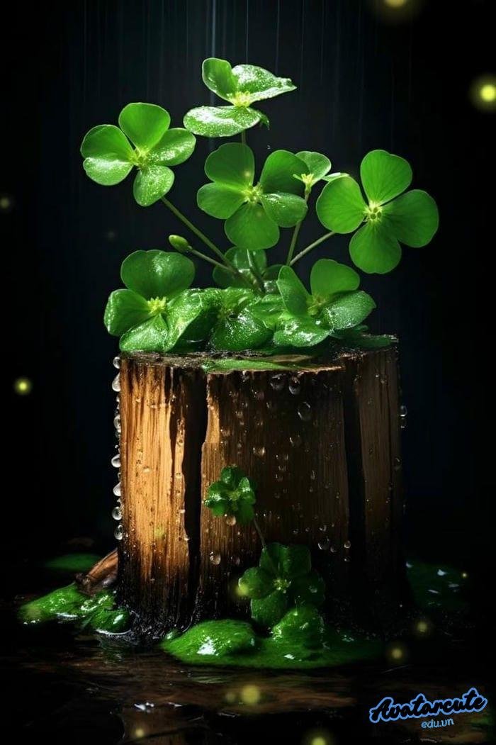 ảnh đại diện cỏ 4 lá kiểu hàn