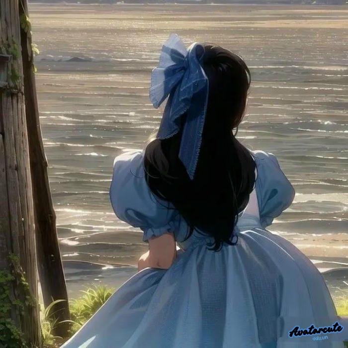 ảnh đại diện cô gái quay lưng và gió