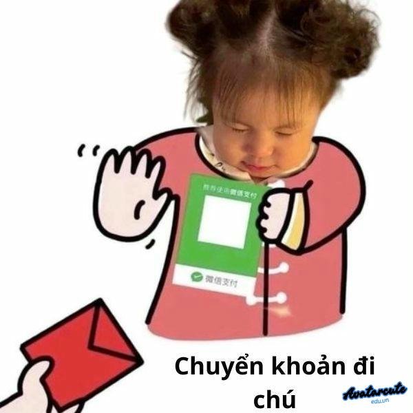 ảnh lì xì troll chuyển khoản đi