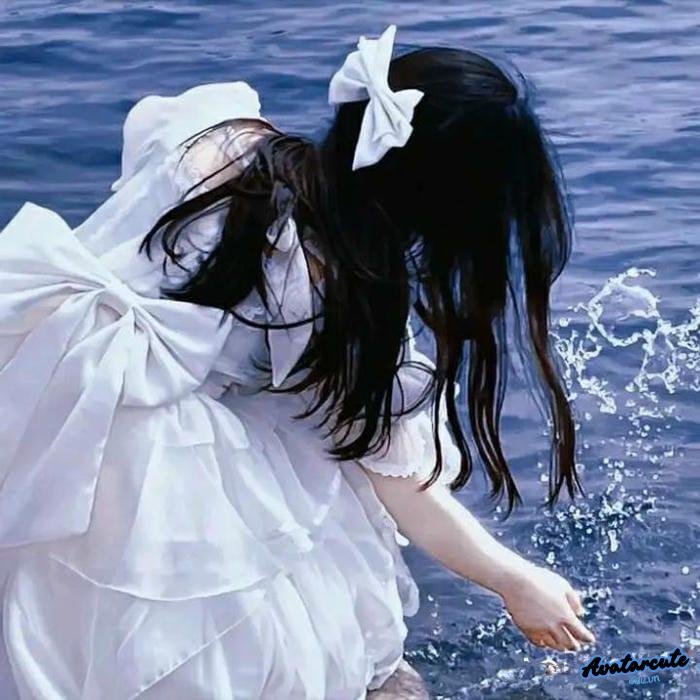 avatar cô gái quay lưng giấu cảm xúc