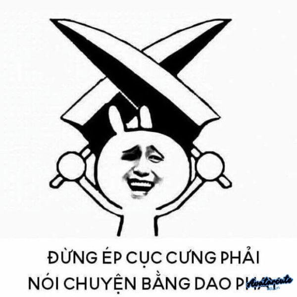 meme cầm dao nói chuyện