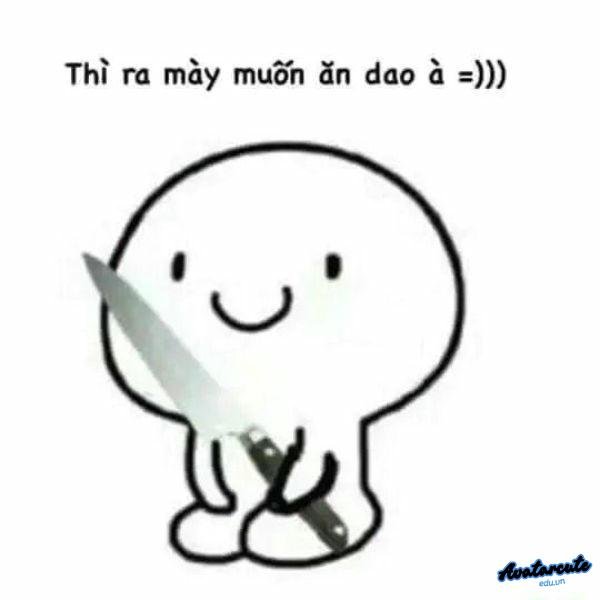 meme cầm dao xiên