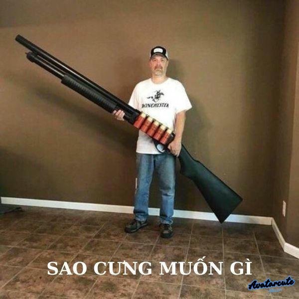 meme cầm súng sọc gân