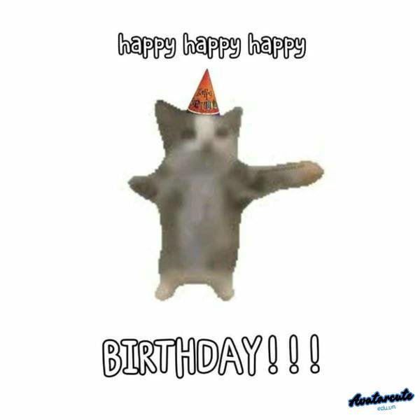 meme happy birthday mèo cute