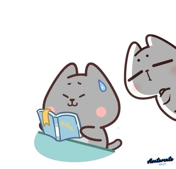chú mèo đen học bài
