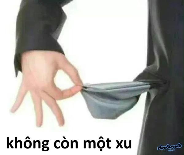 hình anh meme hết tiền