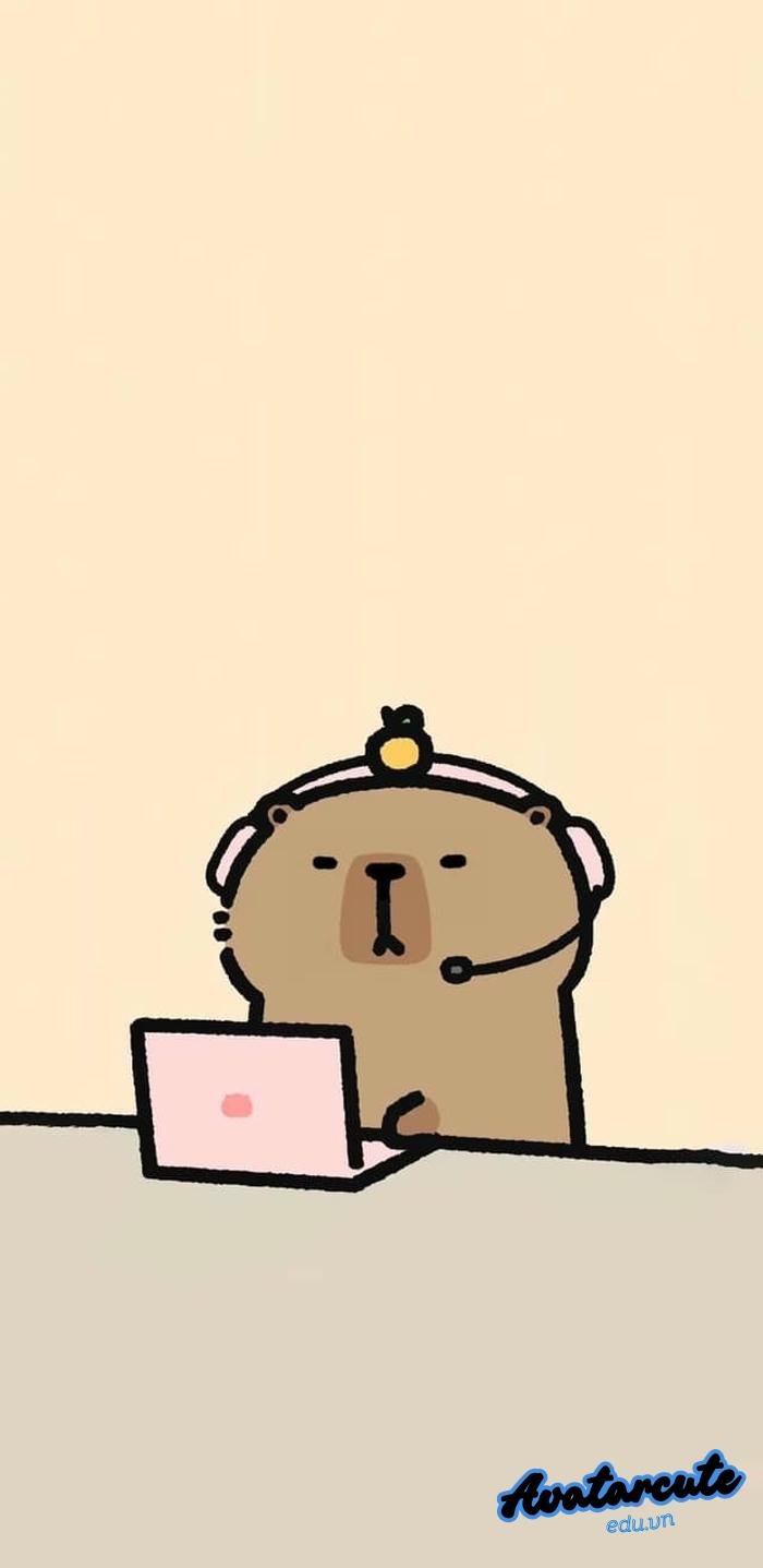 hình nền capybara nghệ thuật nét