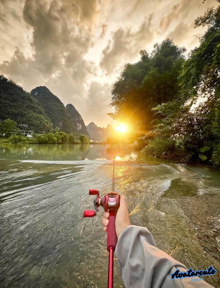 hình nền câu cá trên hồ tĩnh lặng full hd