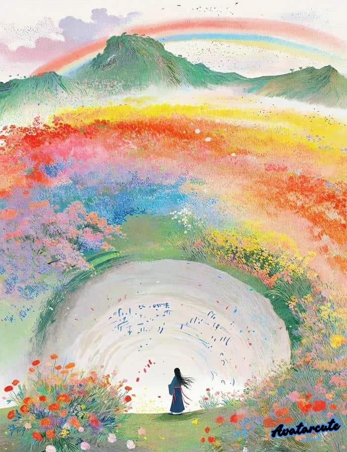 hình nền cầu vồng 4k siêu nét