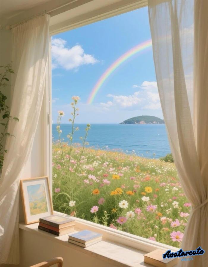 hình nền cầu vồng cute full hd