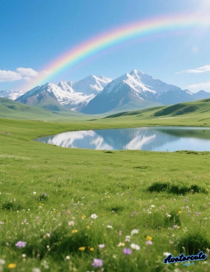 hình nền cầu vồng cute hd