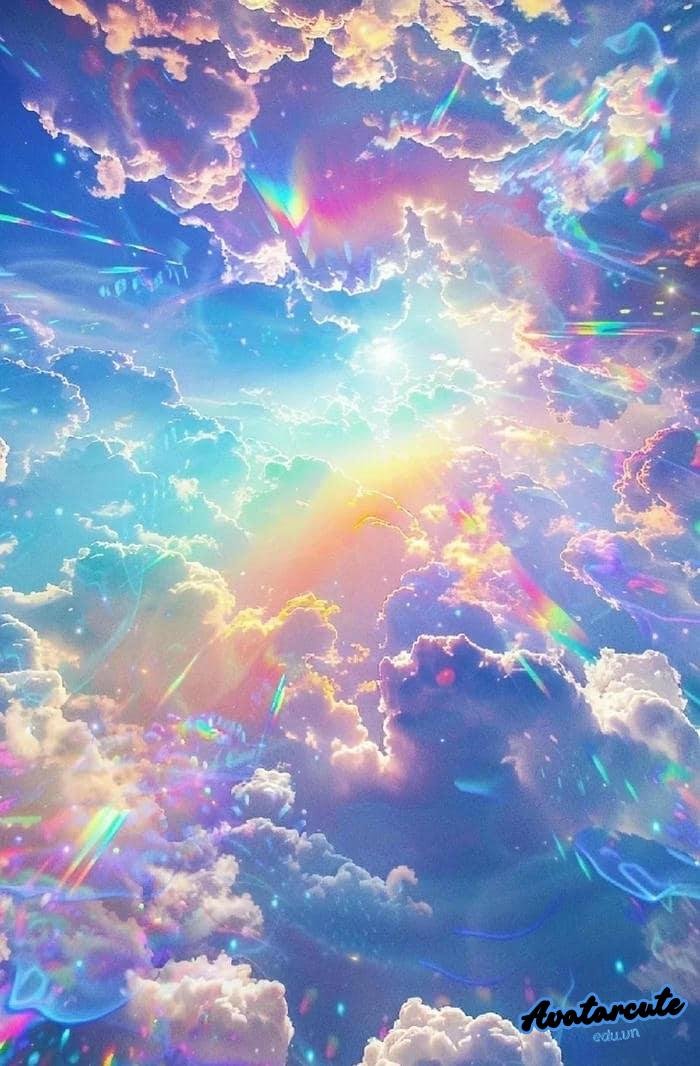 hình nền cầu vồng nét