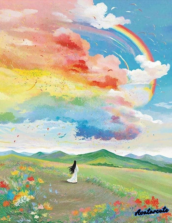 hình nền cầu vồng rực rỡ full hd