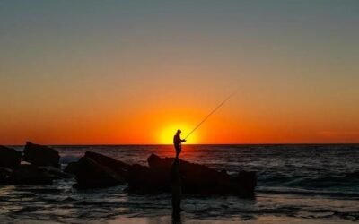 hình nền người câu cá lúc hoàng hôn hd