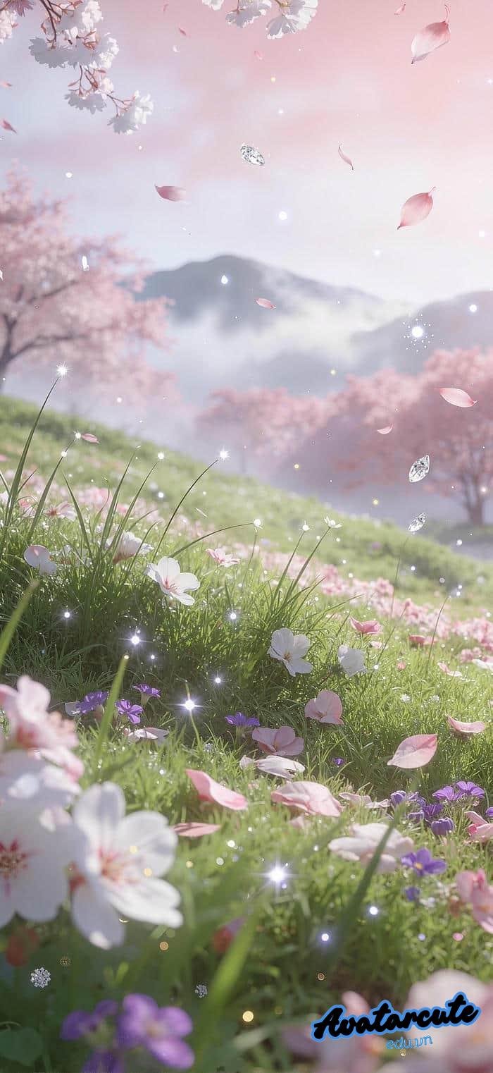 hình nền vườn hoa rực rỡ 4k