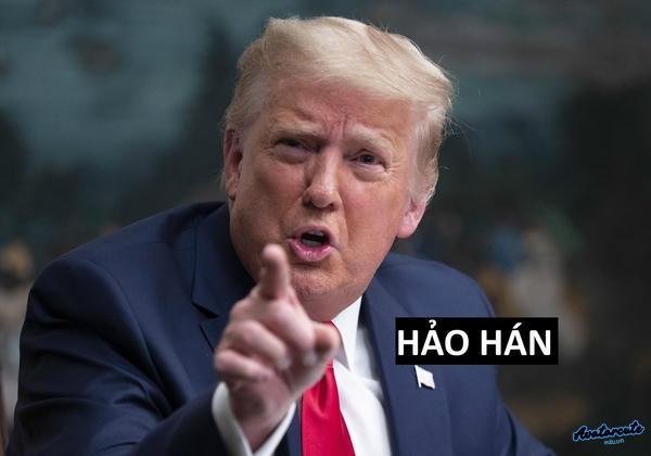 meme trump chỉ tay hảo hán